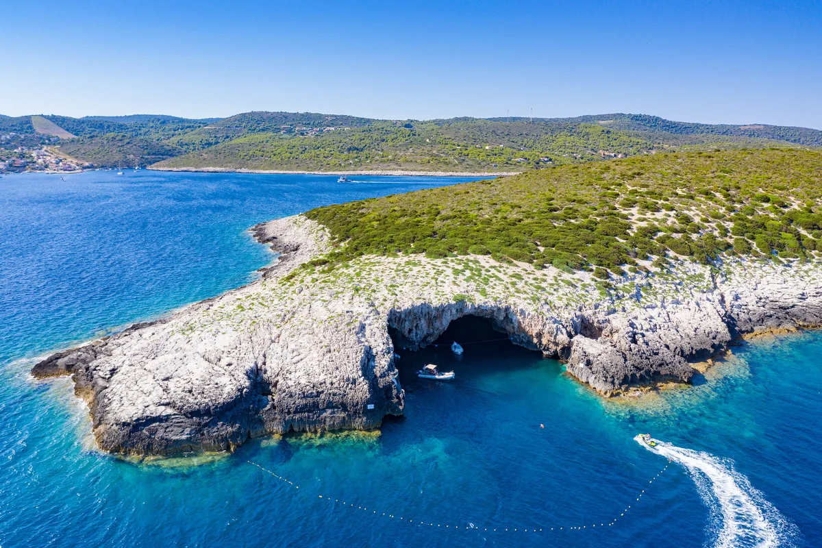 The Green Cave on Ravnik island near Vis, Croatia